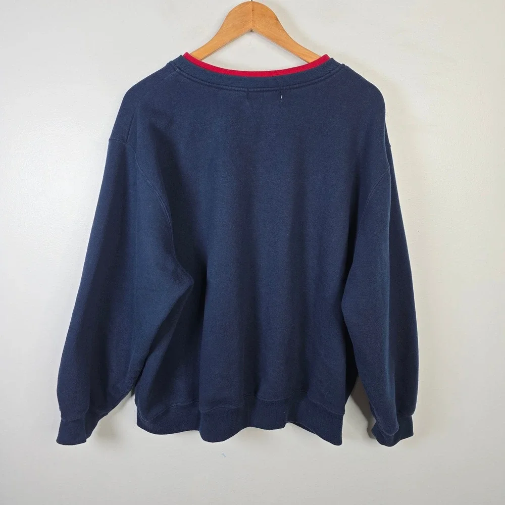 Vintage Extra Shenanigans Womens 2X Christmas Cardigan Sweatshirt Navy‎
